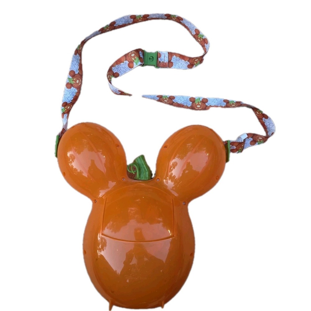 Cute Disney Parks Mickey Mouse Pumpkin Balloon Halloween Popcorn Bucket W/Strap - Picture 2 of 5